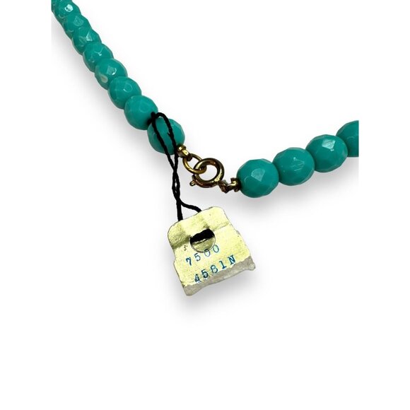 Laguna Teal Blue Faceted Glass Beaded Necklace 23” - Picture 6 of 6